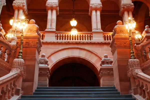 Photo of the Million Dollar Staircase in the NYS Capitol building