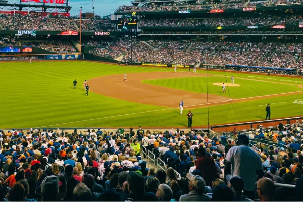 Fans watching baseball game at Citi Field
