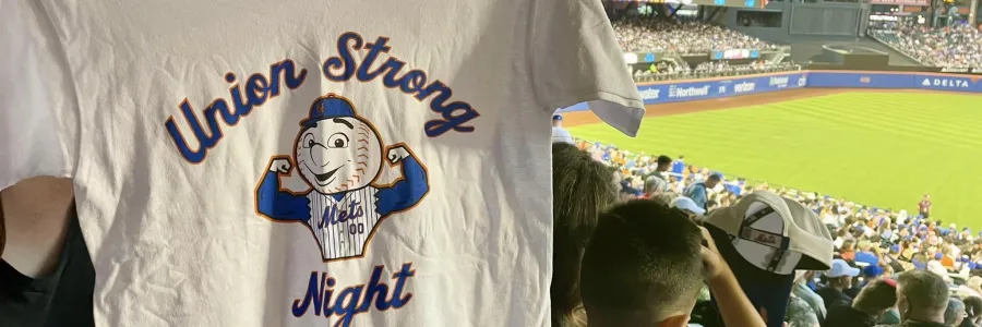 Union Strong night t-shit held up at Citi Field during game