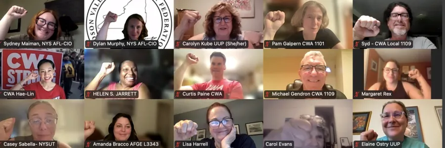 Screenshot of volunteers at virtual phone bank