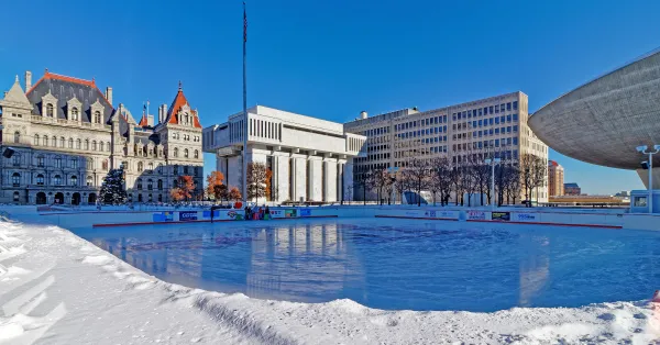 Union Strong Episode 107 Legislative Priorities 2024 New York State   Snowy Nys Capitol .webp