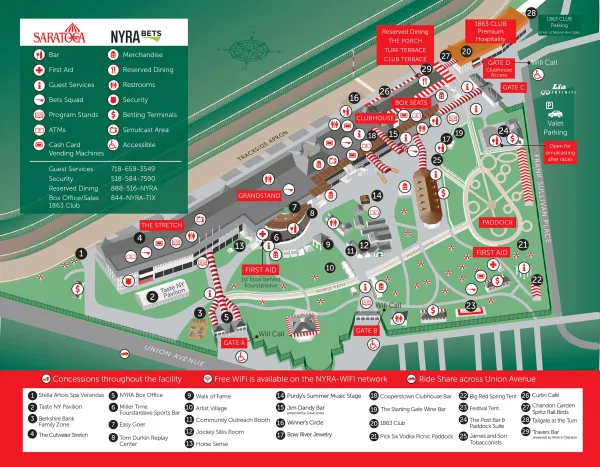 Saratoga Race Course map