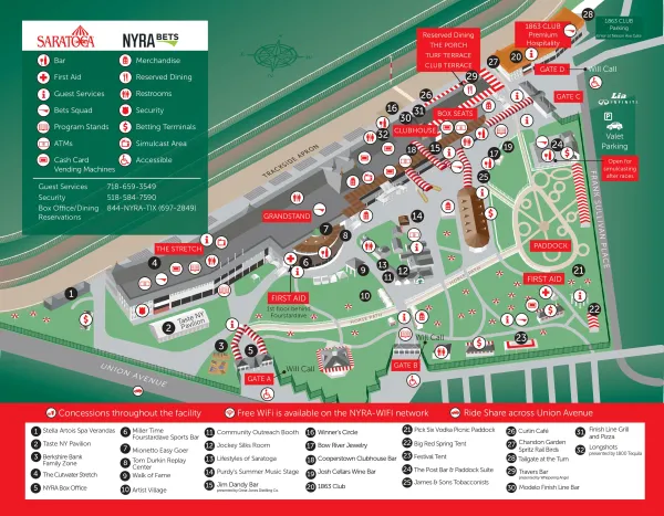 Map of the Saratoga Race Course