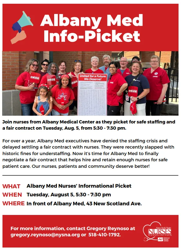 Albany Med info picket flyer